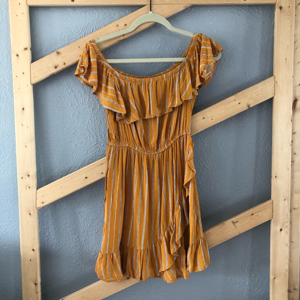Skylar + Madison Yellow Ruffle Wrap Mini Dress - Cute Summer Dress